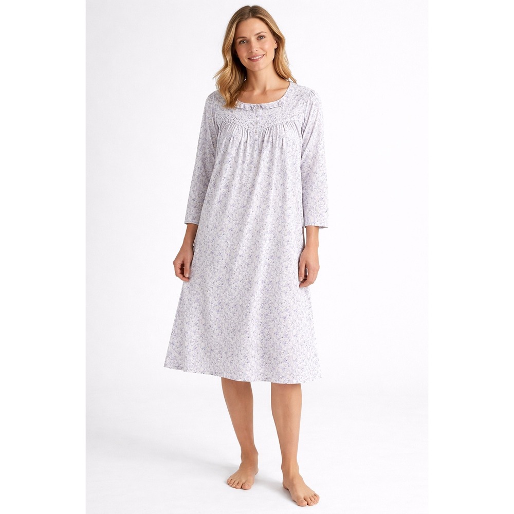 Eileen West Womens Nightgown XL Long Sleeve Floral Cotton Cottagecore Victorian